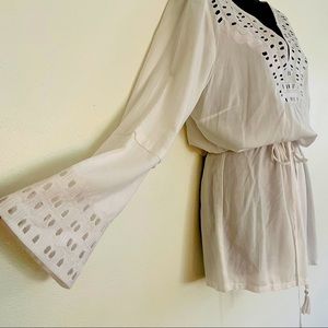 White Cotton tunic/ swim cover